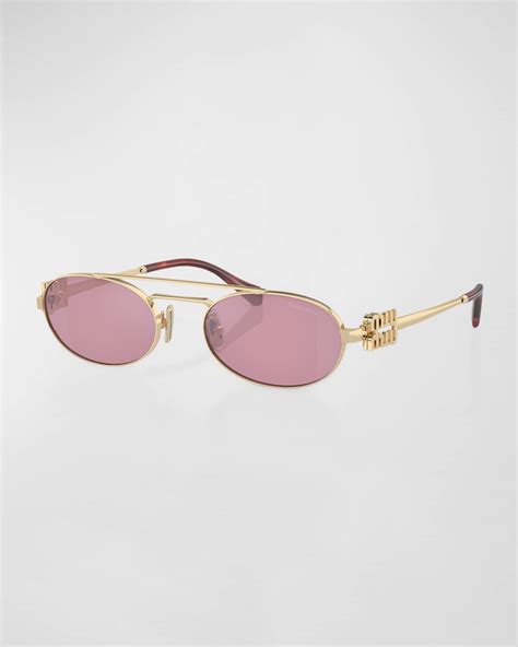 Miu Miu Metal Aviator Sunglasses 